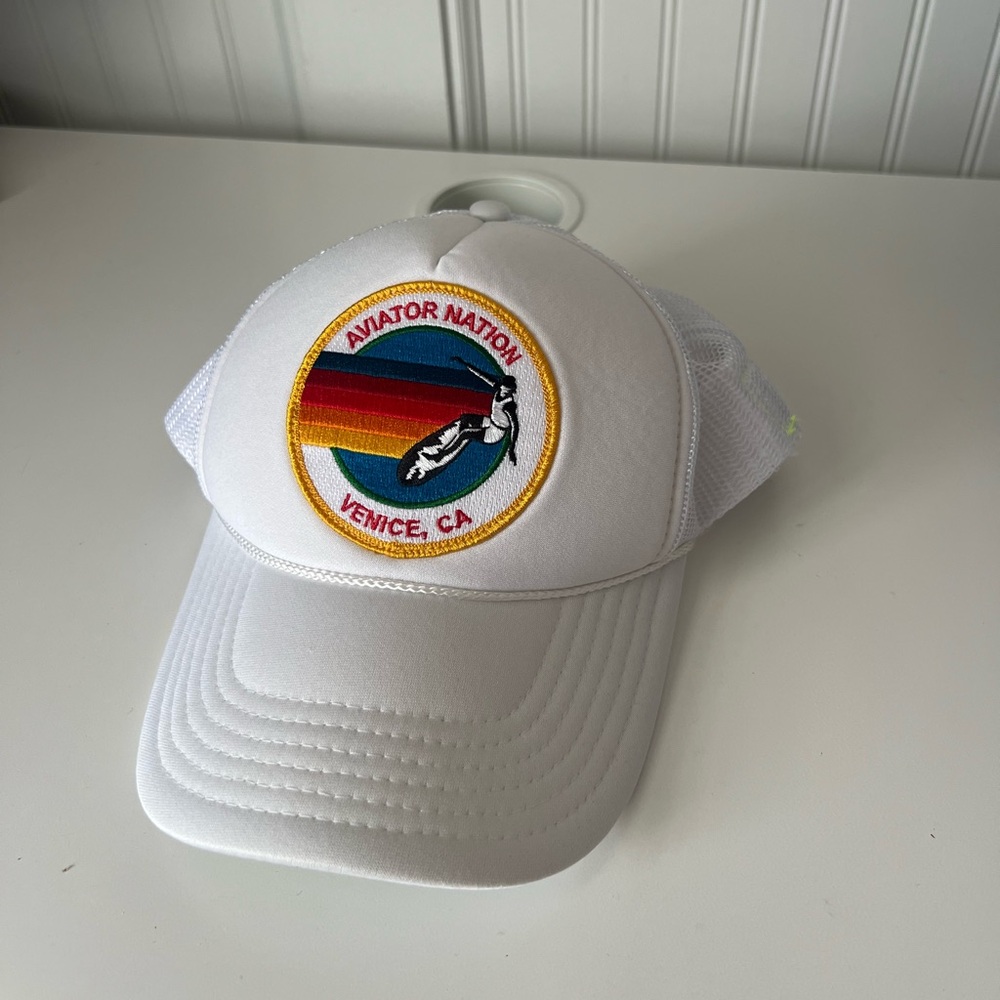 White aviator nation hat